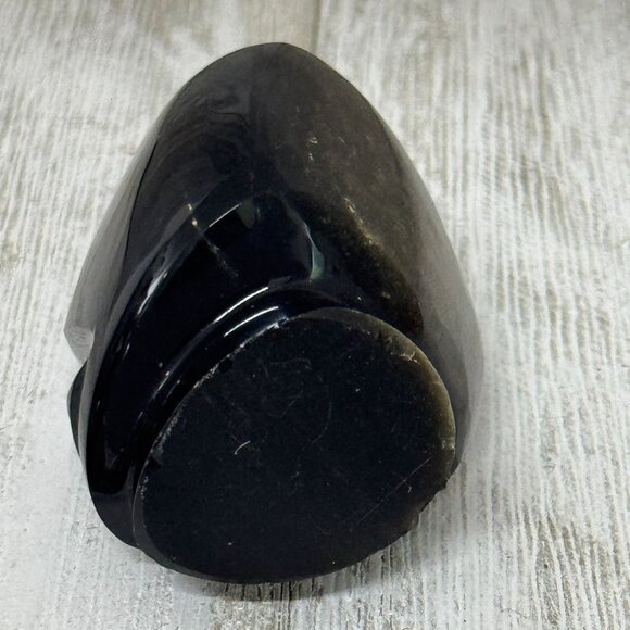 Vintage Mexican Black Obsidian Hand Carved Head - Picture 6 of 8